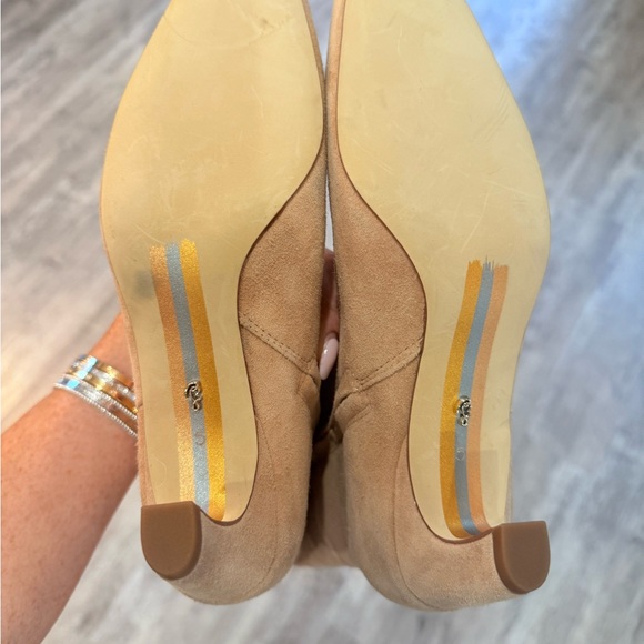 NEW Sam Edelman Suede Tan Heeled Knee High Boots - Picture 11 of 16